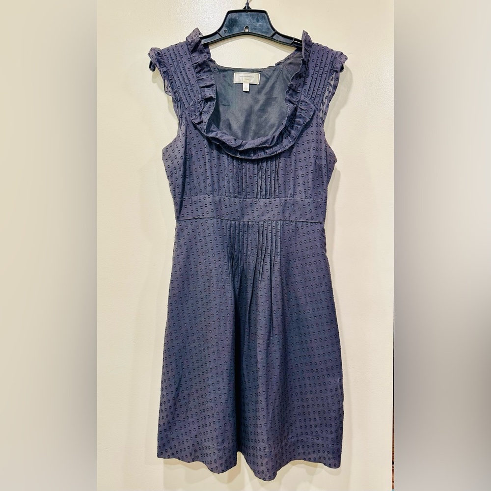 Moulinette Soeurs Dark Navy Blue Gray Textured Dress